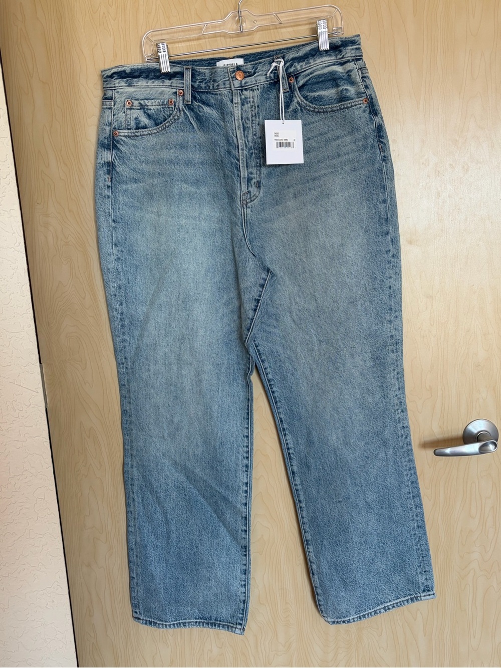 Pistola Cassie Super High Rise Button Fly Straight Leg Denim Size 33 waist l